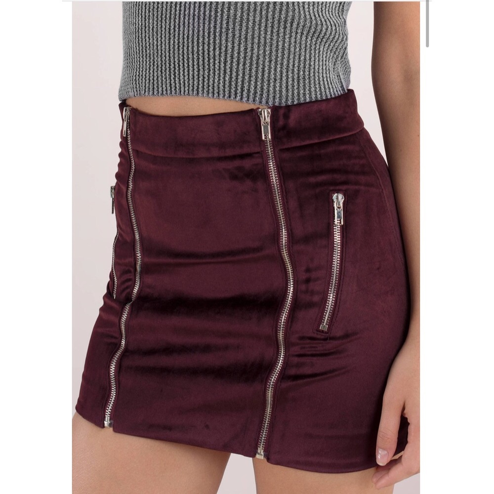 Moss Green Microsuede Miniskirt